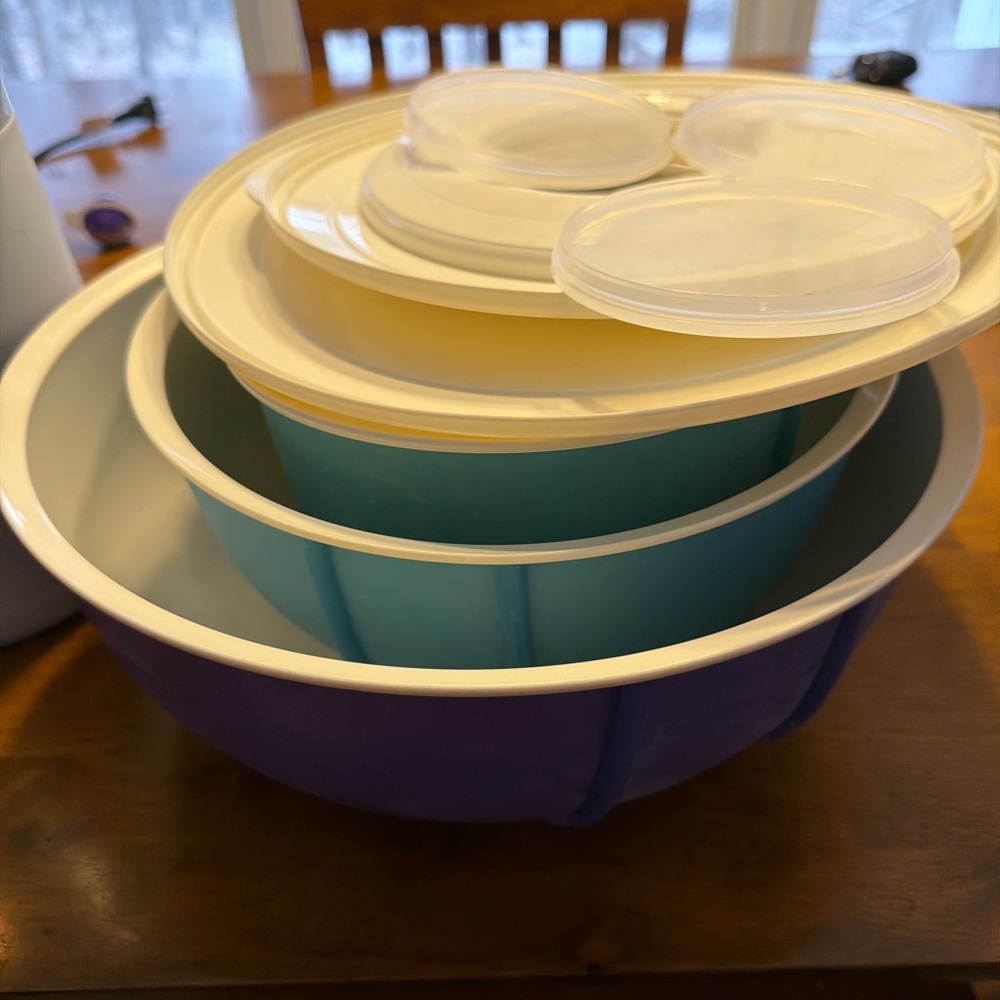Tupperware Colorful Mixing Bowl Set with Lids